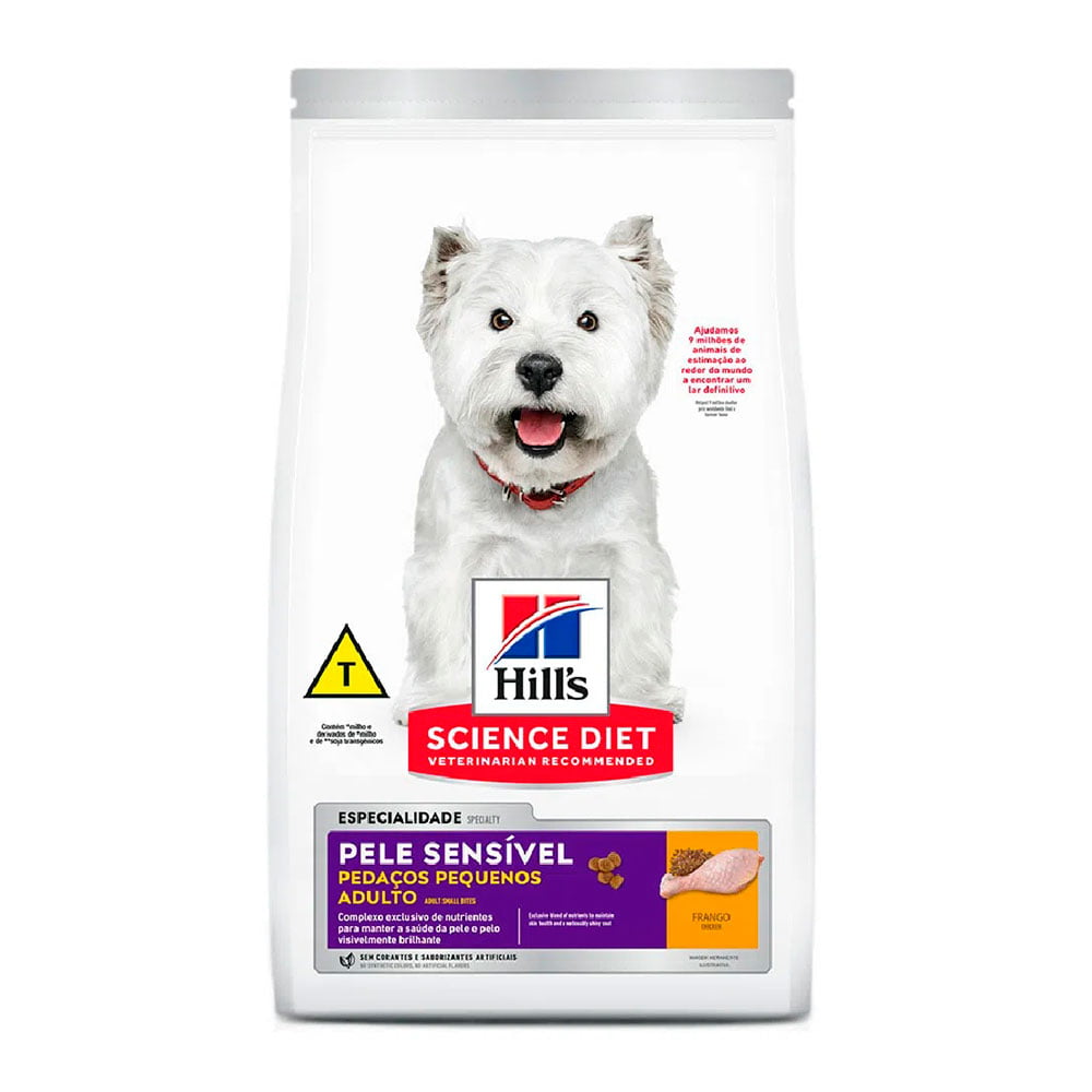 Ração Hill’s Science Diet Pele Sensível Cães Adultos Pedaços Pequenos - 2,4kg