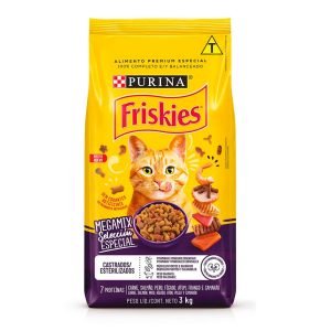 Ração Friskies Para Gatos Adultos Castrados Megamix 3kg