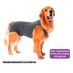 Roupa Pós-Cirúrgica Pet Gaby Suplex Cinza Mescla - Tam.15