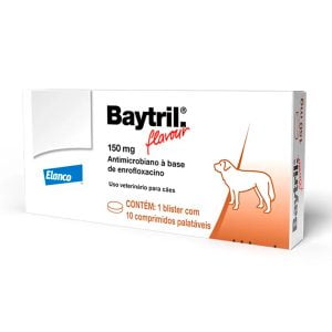 Baytril Flavour 150mg Elanco com 10 Comprimidos