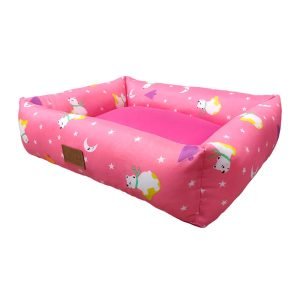 Cama Retangular Para Cães e Gatos Popular Pet Urso Rosa Tamanho. G