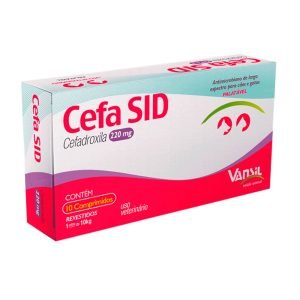 Cefa Sid 220mg Antimicrobiano Para Cães e Gatos 10 Comprimidos