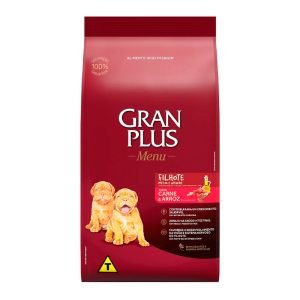 Ração GranPlus Menu Para Cães Filhotes Porte Médio e Grande Carne e Arroz - 20kg