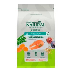 Ração Guabi Natural Grain Free Para Gatos Adultos Castrados Sabor Salmão e Lentilha 7,5kg