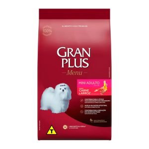 Ração GranPlus Menu Para Cães Adultos Porte Mini Sabor Carne e Arroz - 1kg