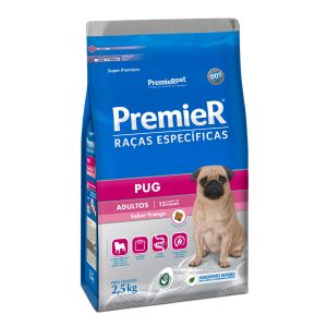 Ração Premier Raças Específicas Pug Cães Adultos Porte Pequeno Frango - 2,5kg