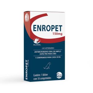 Enropet 150mg Ceva Para Cães e Gatos Com 10 Comprimidos