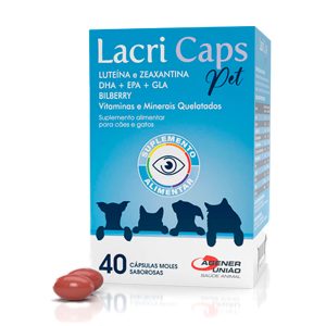 Suplemento Lacri Caps Para Cães e Gatos Agener União 40 Cápsulas