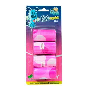 Refil Cata Caca Para Cães Rosa Savana Pet 4 unidades