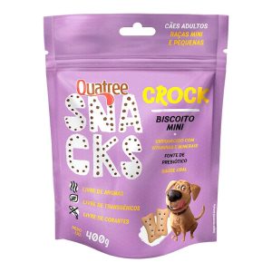 Biscoito Quatree Snacks Crock Mini Para Cães Adultos Raças Mini e Pequenas 400g