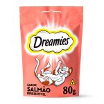 Petisco Dreamies para Gatos Adultos Salmão 80g