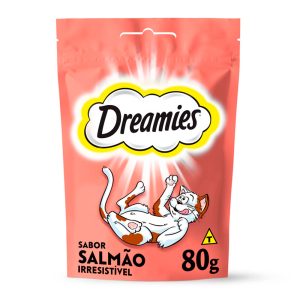 Petisco Dreamies para Gatos Adultos Salmão 80g