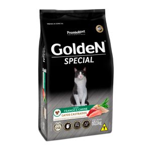 Ração Golden Special Gatos Adultos Castrados Frango e Carne 10,1kg