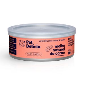 Molho Natural Para Gatos Pet Delícia - Carne 100g