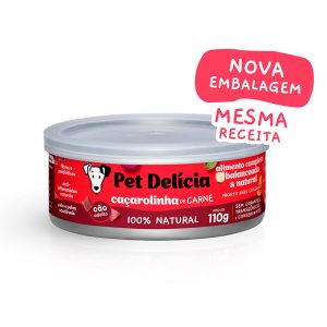 Ração Úmida Para Cães Adultos Pet Delícia Caçarolinha de Carne 110g