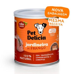 Ração Úmida Para Cães Adultos Pet Delícia Jardineira de Frango 320g