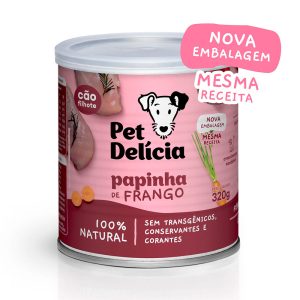 Ração Úmida Para Cães Filhotes Pet Delícia Sabor Papinha de Frango 320g