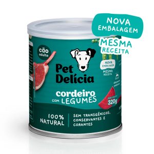 Ração Úmida Para Cães Adultos Pet Delícia Cordeiro com Legumes 320g