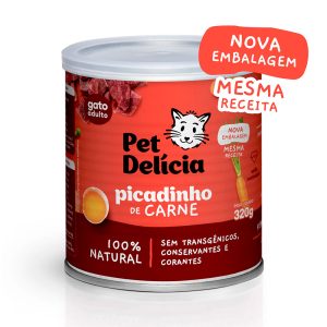 Ração Úmida Para Gatos Adultos Pet Delícia Picadinho de Carne 320g