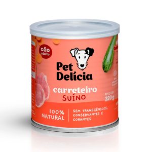Ração Úmida Para Cães Adultos Pet Delícia Carreteiro Suíno 320g