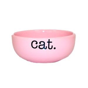 Comedouro Para Gatos Cerâmica Cat Rosa Pequeno Pet Injet