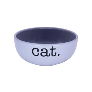 Comedouro Para Gatos Cerâmica Cat Cinza Pequeno Pet Injet