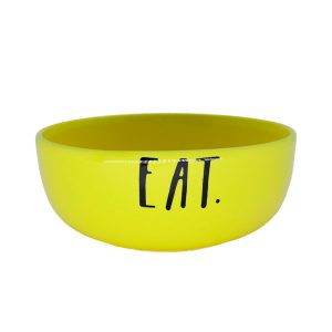Comedouro Para Cães Cerâmica Eat Amarelo Pequeno Pet Injet