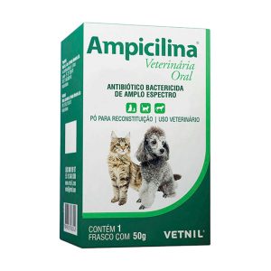 Ampicilina Antibiótico Para Cães e Gatos Vetnil 50g
