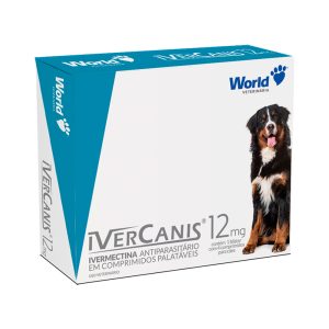 IverCanis 12mg Antiparasitário Para Cães de 60kg 4 Comprimidos