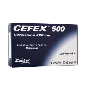 Cefex 500mg Antibiótico Castel Pharma com 10 Drágeas