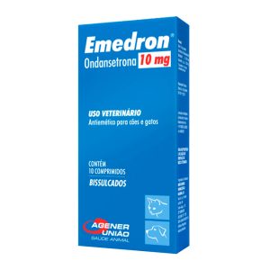Emedron 10mg Antiemético Para Cães e Gatos Agener União 10 Comprimidos