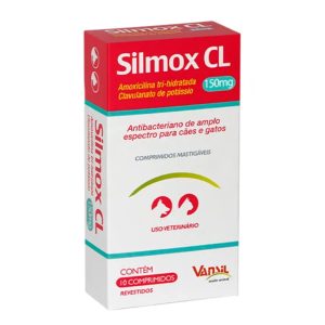 Antibacteriano Silmox CL Para Cães E Gatos 150mg Vansil com 10 Comprimidos