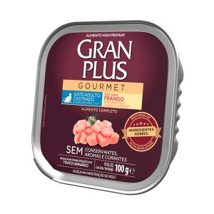 Ração Úmida GranPlus Gourmet Para Gatos Castrados Patê Frango 100g