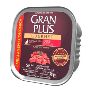 Ração Úmida GranPlus Gourmet Para Gatos Adultos Patê Carne 150g