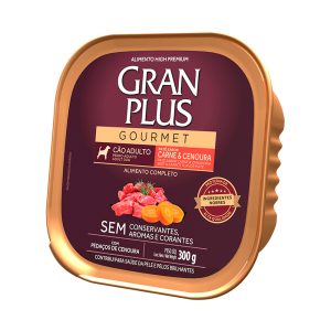 Ração Úmida GranPlus Gourmet Para Cães Adultos Patê Carne e Cenoura 300g