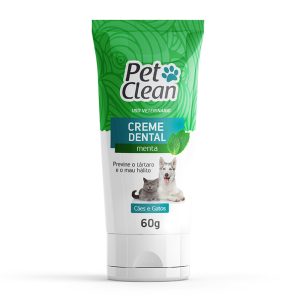 Creme Dental Para Cães e Gatos Menta Pet Clean 60g