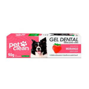 Gel Dental Para Cães e Gatos Morango Pet Clean 90g