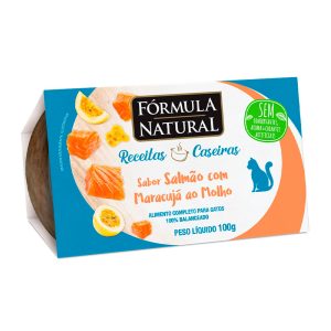 Ração Úmida Fórmula Natural Receitas Caseiras Gatos Adultos Salmão com Maracujá ao Molho 100g