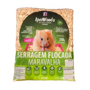 Serragem Para Hamster Flocada Ipet Woods 350g