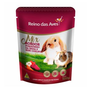 Ração Reino das Aves Mix Roedor Para Porquinho da Índia e Mini Coelho 500g