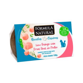 Ração Úmida Fórmula Natural Receitas Caseiras Gatos Adultos Frango com Ervas Finas ao Molho 100g