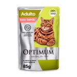 Ração Úmida Optimum Sachê Para Gatos Adultos Sabor Salmão 85g