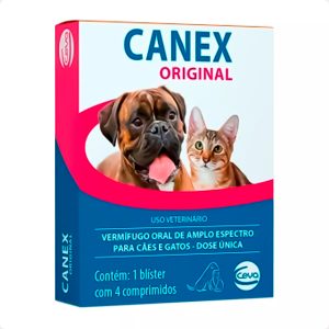 Vermífugo Canex Original Para Cães e Gatos Ceva 4 Comprimidos