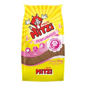 Areia Higiênica Mitzi Para Gatos Granulado Sanitário Perfumado Kelco 4kg