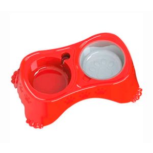 Comedouro Postura Correta Para Cães Porte Mini e Pequeno Vermelho Pet Injet