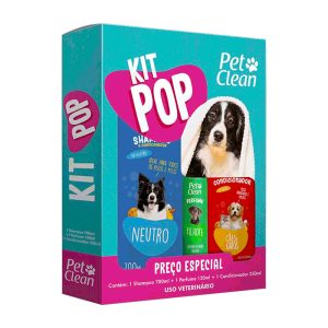 Kit Pop Shampoo, Condicionador e Perfume Pet Clean