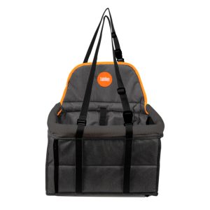 Assento Tubline Transpet One Big Para Cães E Gatos Preto e Laranja Até 15kg