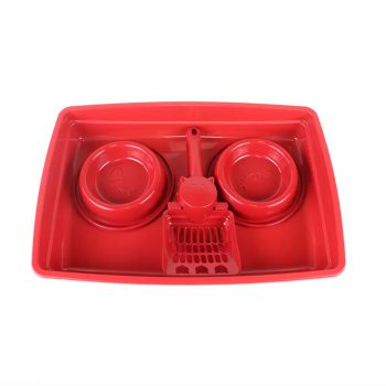 Kit Bandeja Higiênica Pop 4x1 Para Gatos Vermelho Pet Injet