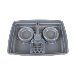 Kit Bandeja Higiênica Pop 4x1 Para Gatos Prata Pet Injet