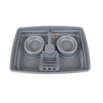Kit Bandeja Higiênica Pop 4x1 Para Gatos Prata Pet Injet